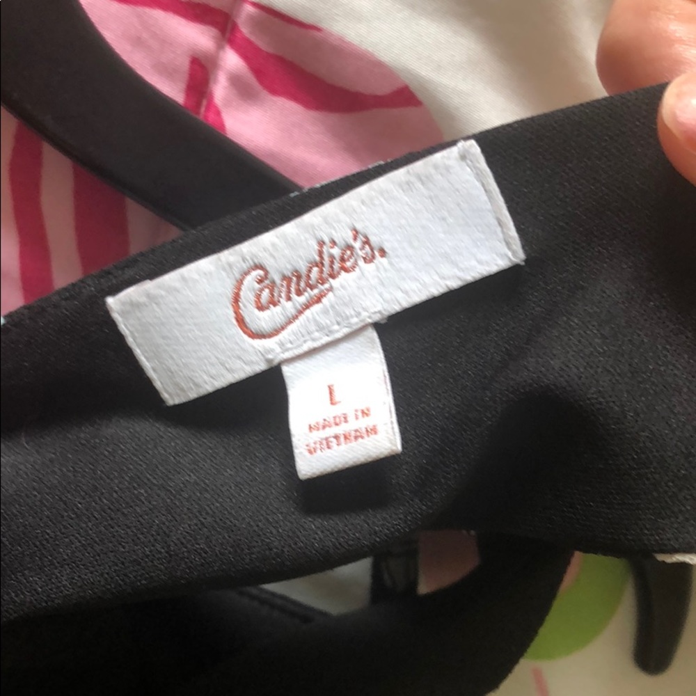 Candie’s Black Floral Jumpsuit SIZE L - Picture 6 of 6